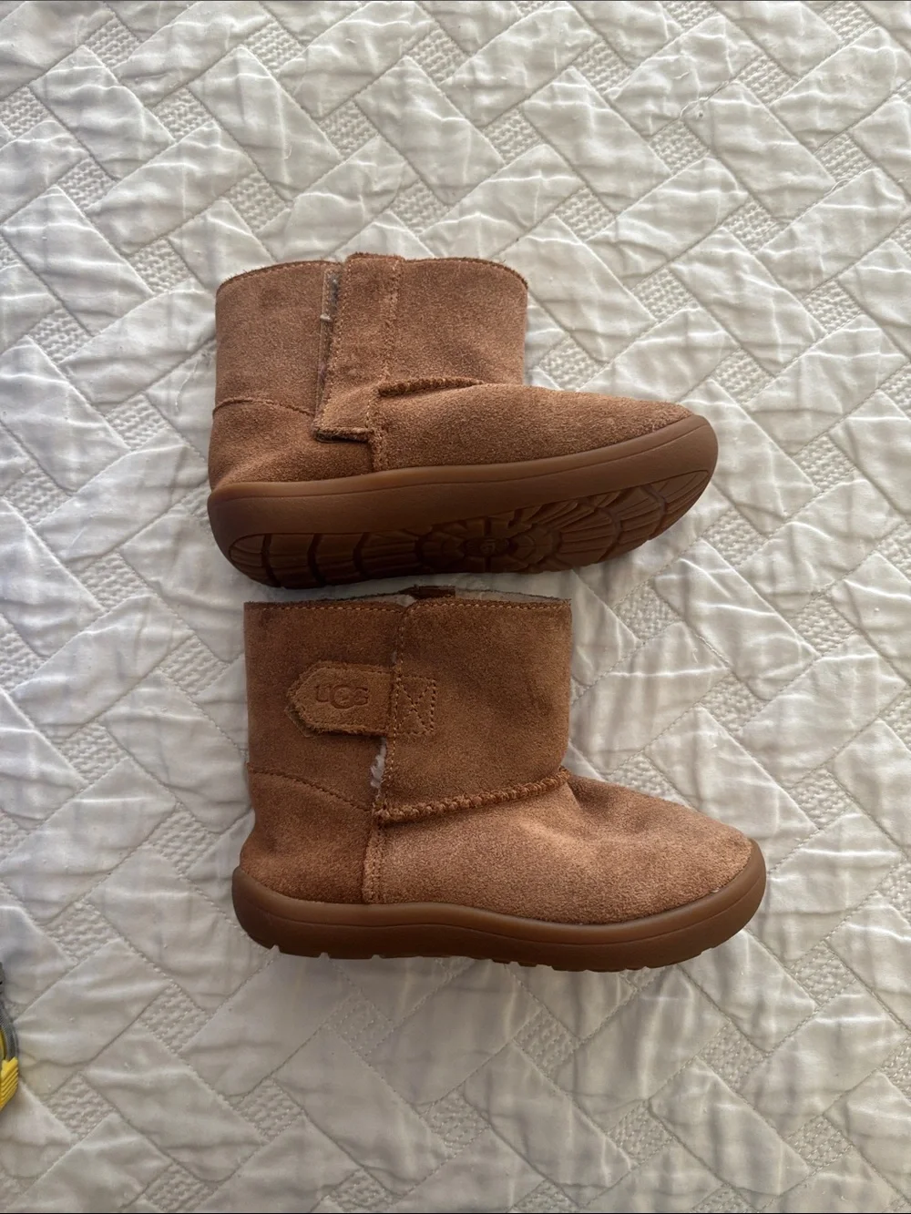 Ugg Brown Suede Shearling-Lined Baby Boots
